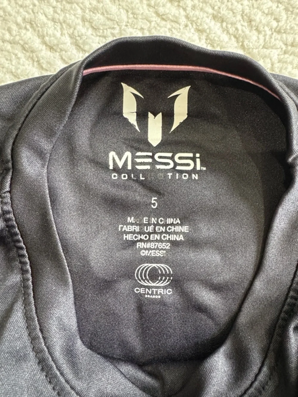 Kids Black 'Legend' Messi Soccer T-Shirt sz 5